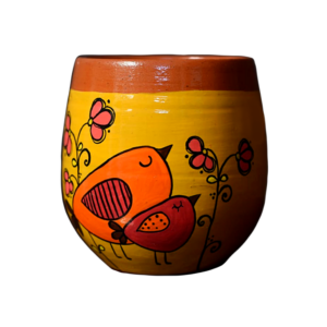 Juice/ Water Tumbler Round- Yellow Orange Birdie